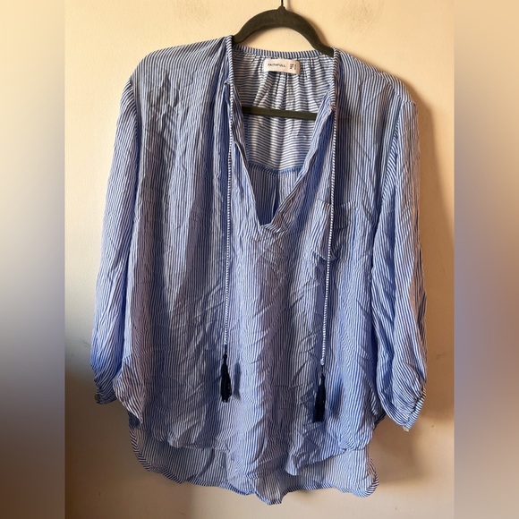 Faithfull the Brand Alice blue and white striped blouse - Picture 2 of 9